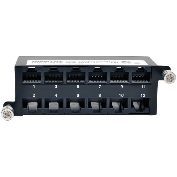 Tripp Lite Fiber Cassette, Cat6a, Passthrough, 12 RJ45 - N484-12RJ