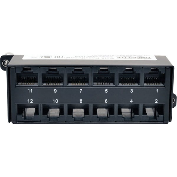 Tripp Lite Fiber Cassette, Cat6a, Passthrough, 12 RJ45 - N484-12RJ