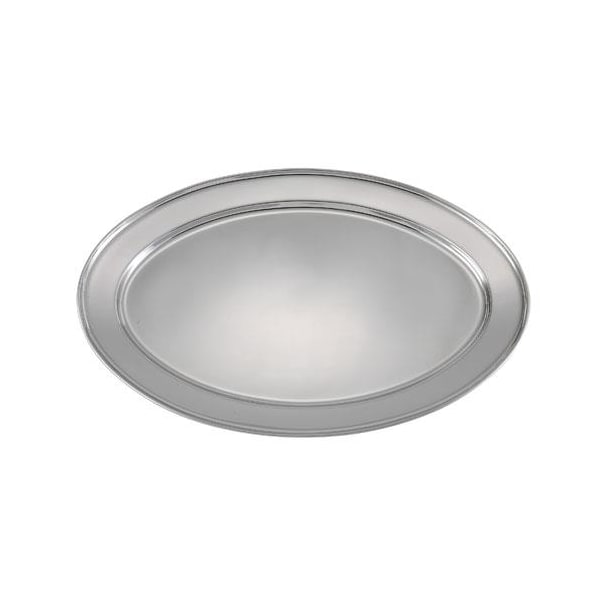 Winco 21 3/4 in x 14 1/2 in Oval Stainless Steel Platter - OPL-22