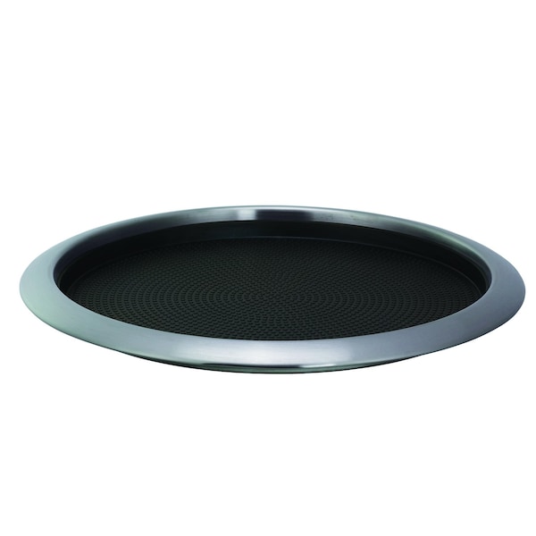 Service Ideas Tray with Removable Insert, 12" Round, Stainless Steel, Brushed - TR1412RI