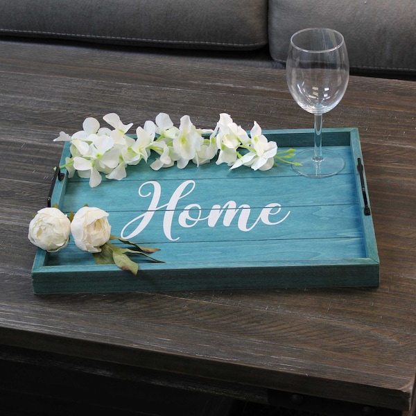 Elegant Designs Elegant Designs Decorative Wood Serving Tray, "Home" - HG2000-BHW