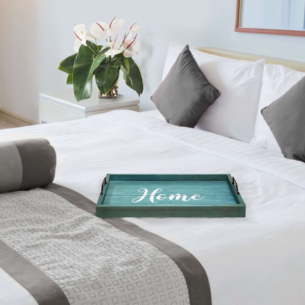 Elegant Designs Elegant Designs Decorative Wood Serving Tray, "Home" - HG2000-BHW