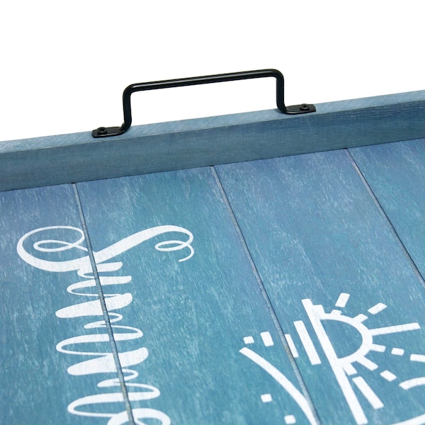 Elegant Designs "Summertime" Wood Serving Tray with Handles, 15.50" x 12" - HG2000-BST
