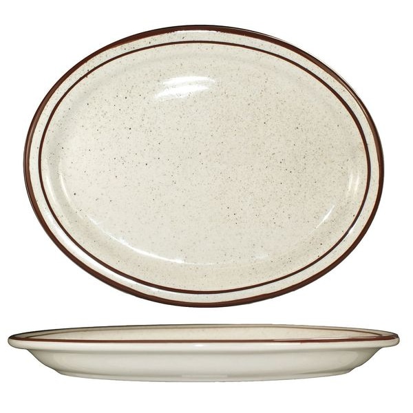 Iti Platter, 13-1/4x10-3/8, Brown Speckle, PK12 - GR-14