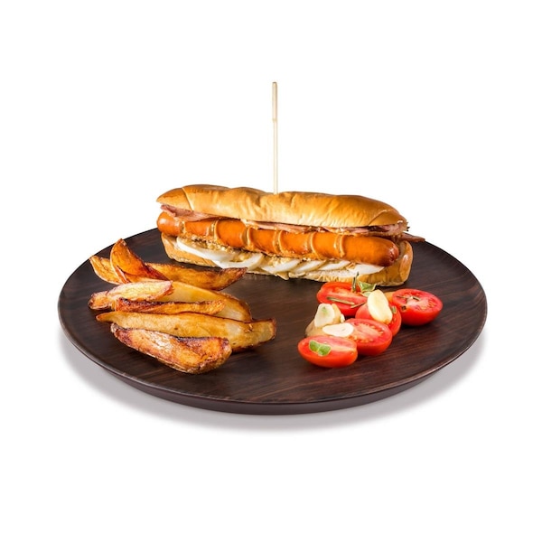 Rosseto Walnut Round Forme Melamine Tray13.3 x 13.3 x 0.2 in. - Set of 3, 3PK - MEL029