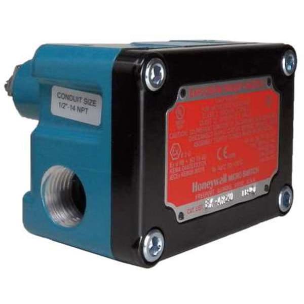 Interruptor de límite a prueba de explosiones Honeywell, sin palanca, rotatorio, 1NC/1NO, 15A @ 600V CA, Ubicación del actuador: Arriba - EX-AR20