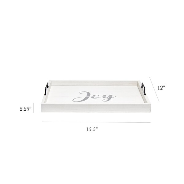 Elegant Designs Elegant Designs Decorative Wood Serving Tray, "Joy" - HG2000-WJY