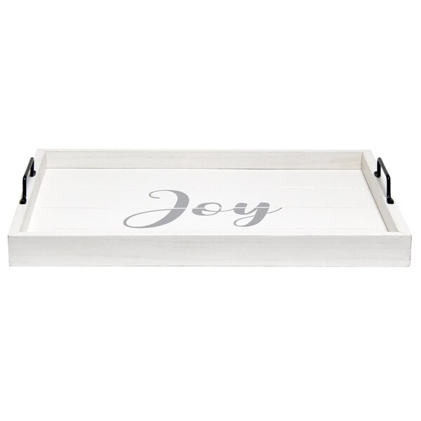 Elegant Designs Elegant Designs Decorative Wood Serving Tray, "Joy" - HG2000-WJY