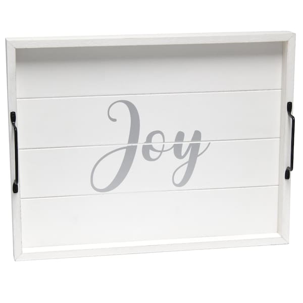 Elegant Designs Elegant Designs Decorative Wood Serving Tray, "Joy" - HG2000-WJY
