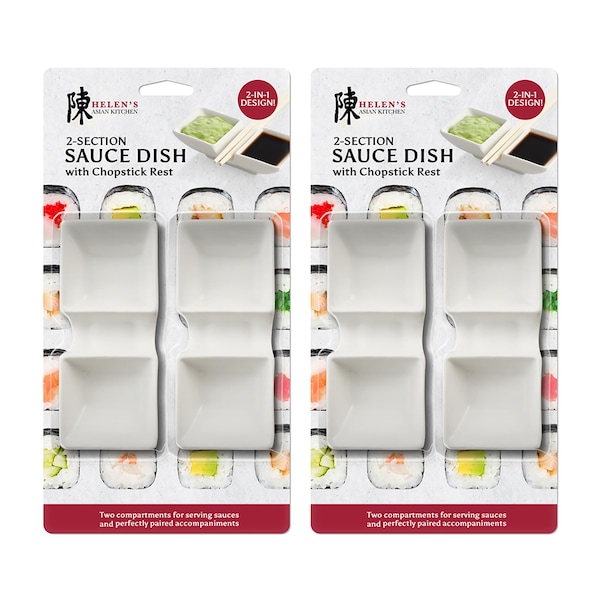 Helens Asian Kitchen Sauce Dish W Chopstick Rest 2Pc - 97158/2