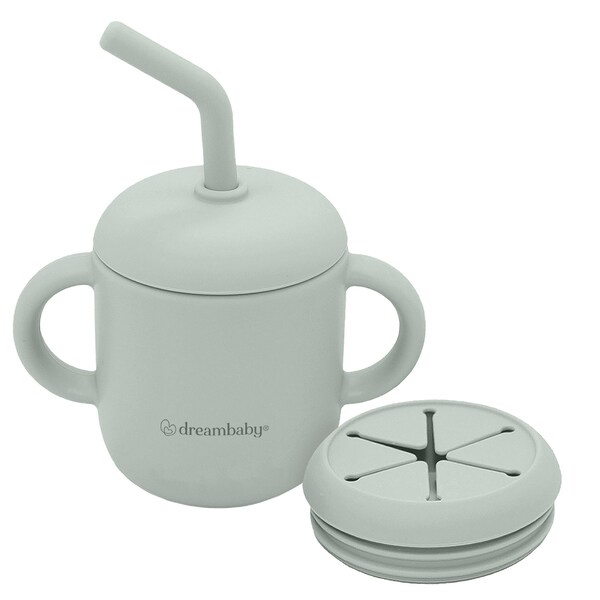 Dreambaby Silicone No-Spill Drink and Snack Cup, Seafoam - L5032A