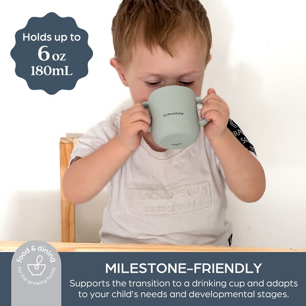 Dreambaby Silicone No-Spill Drink and Snack Cup, Seafoam - L5032A