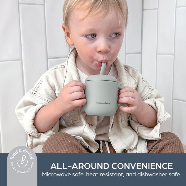 Dreambaby Silicone No-Spill Drink and Snack Cup, Seafoam - L5032A