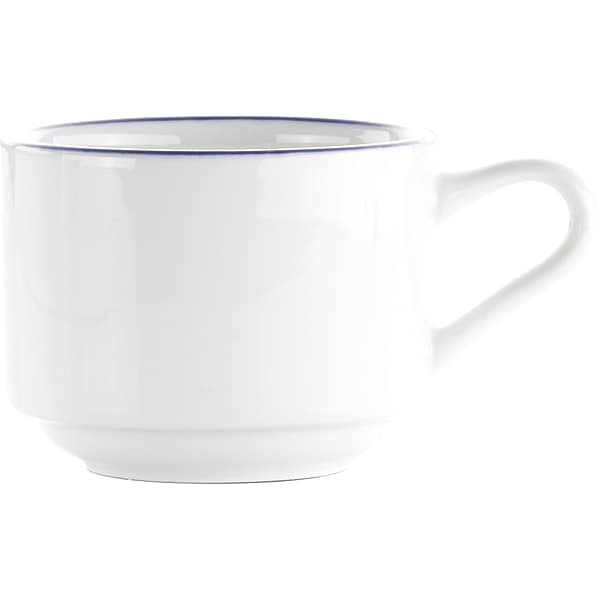 Iti Cup, 8 fl oz, European White w/Blue, PK36 - TB-23-CB