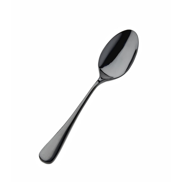 Bon Chef Como, Soup/Dessert Spoon, Mirror Finish, 18/10, 8" - Black , set of 12 - S4003B