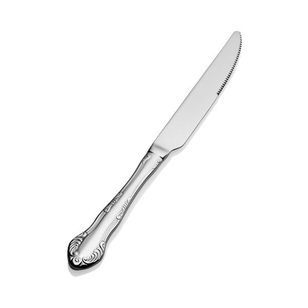 Bon Chef Elegant, Dinner Knife, Euro, Solid Handle, Mirror Finish, 13/0, 5.61" , set of 12 - S2512