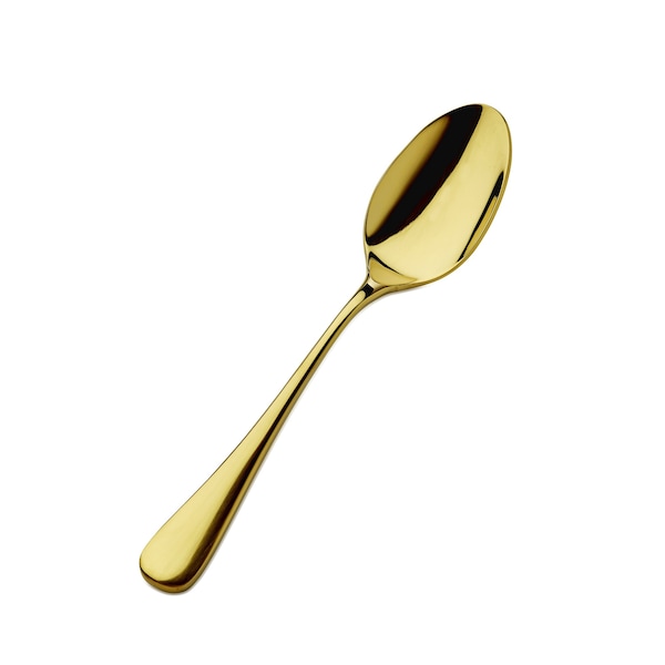 Bon Chef Como, Soup/Dessert Spoon, Mirror Finish, 18/10, 8" - Gold , set of 12 - S4003G