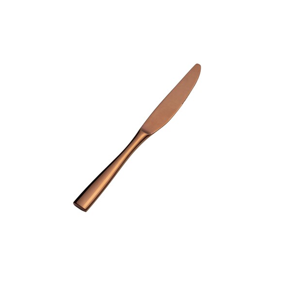 Bon Chef Manhattan, Dinner Knife, Solid Handle, Mirror Finish, 13/0, 9" - Rose Gold , set of 12 - S3011RG