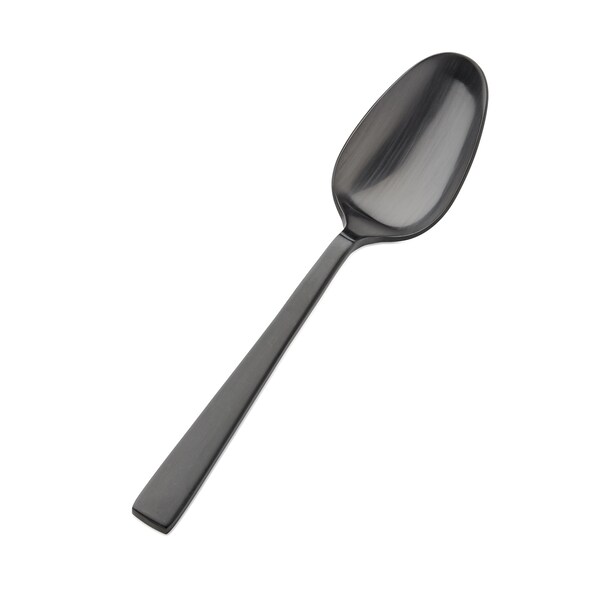 Bon Chef Roman, Table Serving Spoon, Matte Finish, 18/10, 8.75" - Black Matte , set of 12 - S3704BM