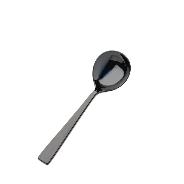 Bon Chef Roman, Round Soup Soon, Mirror Finish, 18/10, 6.63" - Black , set of 12 - S3722B
