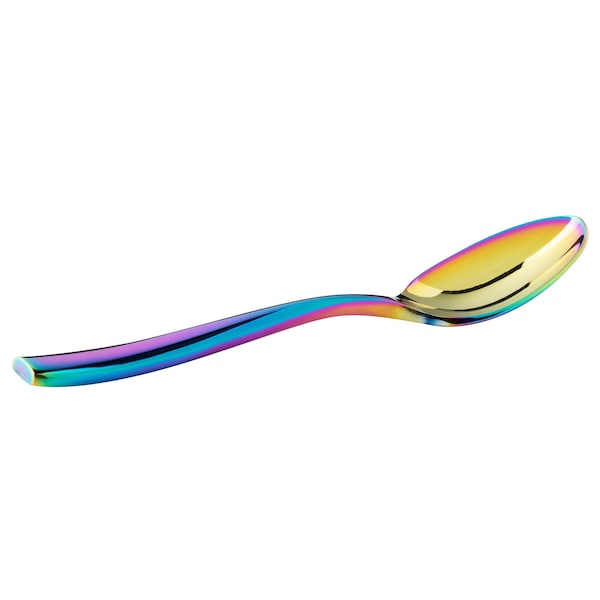 Bon Chef Manhattan, Demitasse Spoon, Mirror Finish, 18/10, 4.88"  - Rainbow , set of 12 - S3016RB