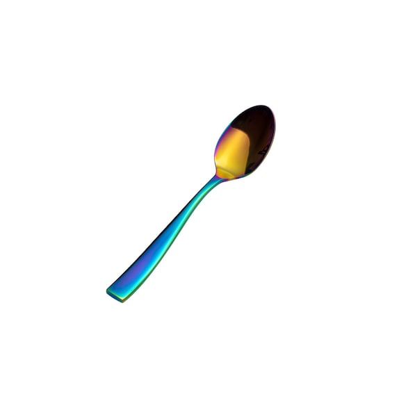 Bon Chef Manhattan, Soup/Dessert Spoon, Mirror Finish, 18/10, 7.75" - Rainbow , set of 12 - S3003RB