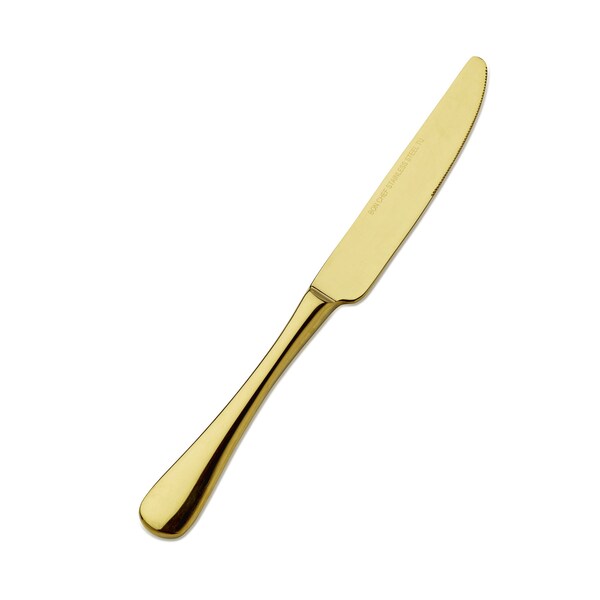Bon Chef Como, Dinner Knife, Solid Handle, Mirror Finish, 13/0, 9.13" - Gold , set of 12 - S4011G