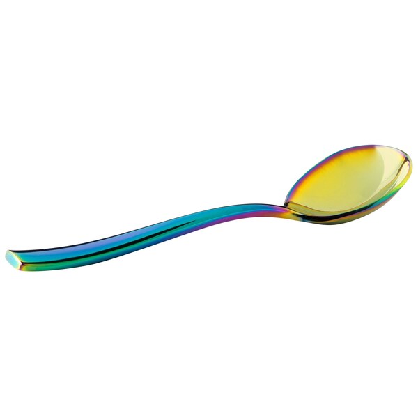 Bon Chef Manhattan, Bouillon Spoon, Mirror Finish, 18/10, 6.38" - Rainbow , set of 12 - S3001RB