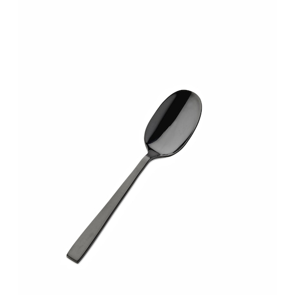 Bon Chef Roman, Soup/Dessert Spoon, Mirror Finish, 18/10, 6.25" - Black , set of 12 - S3703B