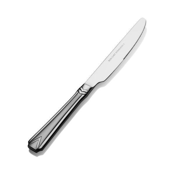Bon Chef Gothic, Dessert Knife, Solid Handle, 2-Tone Finish, 13/0, 8" , set of 12 - S1318