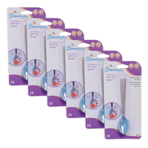 Dreambaby Color Changing Heat Sensing Soft Tip Spoon, 6PK - L516