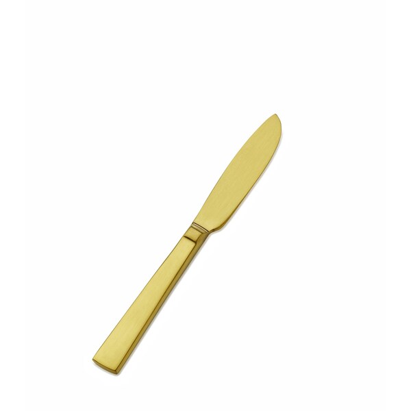 Bon Chef Roman, Butter Spreader, Flat Handle, Matte Finish, 13/0, 6.88" - Gold Matte , set of 12 - S3713GM