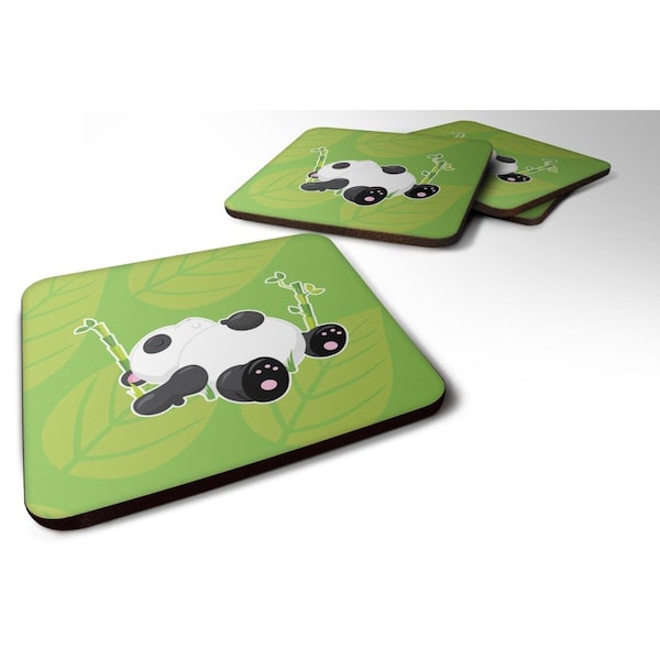 Carolines Treasures Passed Out Panda Foam Coasters - Set of 4 - BB6798FC