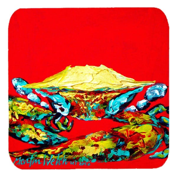 Carolines Treasures Crab Right On It Foam Coasters- Set of 4 - MW1053FC