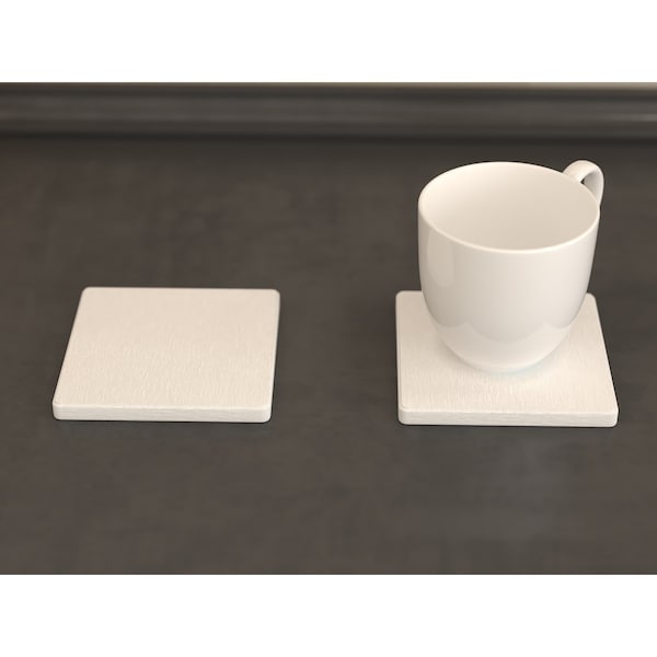 Castello Usa Diatomite Stone Square Coaster - White, 4PK - CB-DCS-W