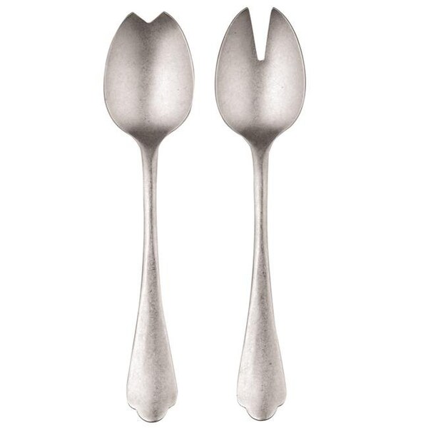 Mepra Mepra 106622122 Salad Servers Fork & Spoon Dolce Vita; Pewter - 106622122