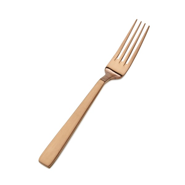 Bon Chef Roman, Dinner Fork, Euro, Matte Finish, 18/10, 8.13" - Rose Gold Matte , set of 12 - S3706RGM