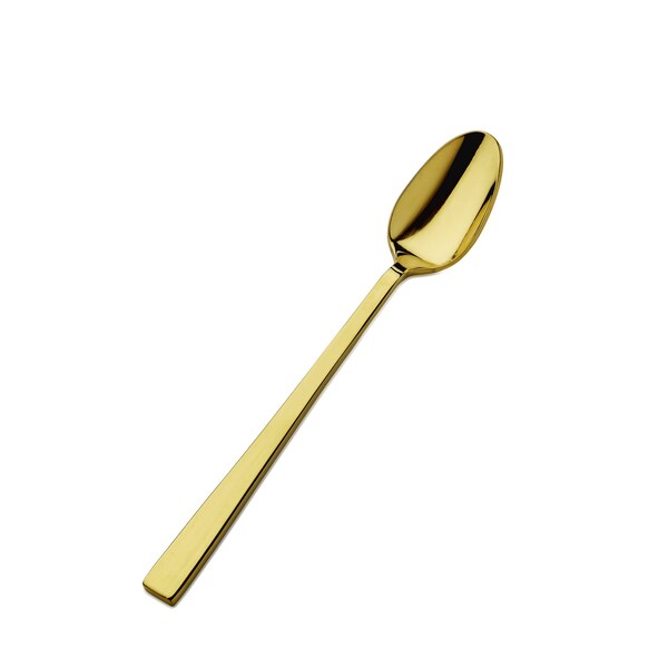 Bon Chef Roman, Ice Teaspoon, Mirror Finish, 18/10, 7.25" - Gold , set of 12 - S3702G