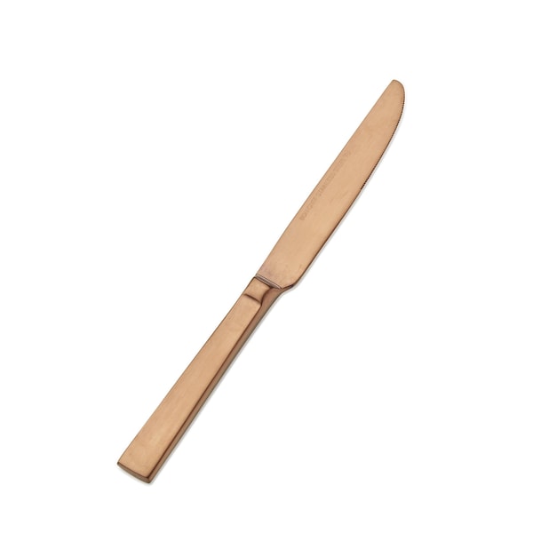 Bon Chef Roman, Dessert Knife, Solid Handle, Matte Finish, 13/0, 8.5" - Rose Gold Matte , set of 12 - S3718RGM