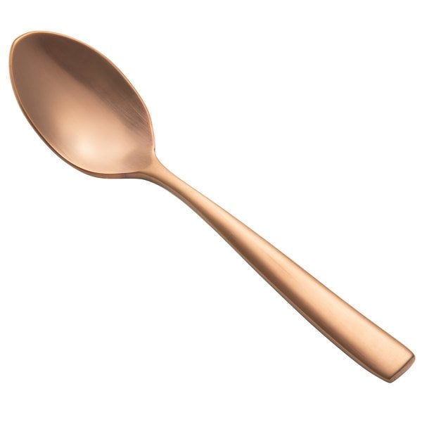 Bon Chef Manhattan, Demitasse Spoon, Matte Finish, 18/10, 4.88" - Rose Gold Matte , set of 12 - S3016RGM