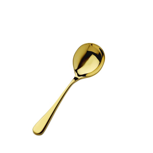 Bon Chef Como, Bouillon Spoon, Mirror Finish, 18/10, 6.38" - Gold , set of 12 - S4001G
