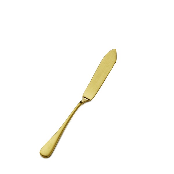 Bon Chef Como, Bread & Butter Knife, Hollow Handle, Mirror Finish, 13/0, 6.75" - Gold Matte , set of 12 - S4110GM