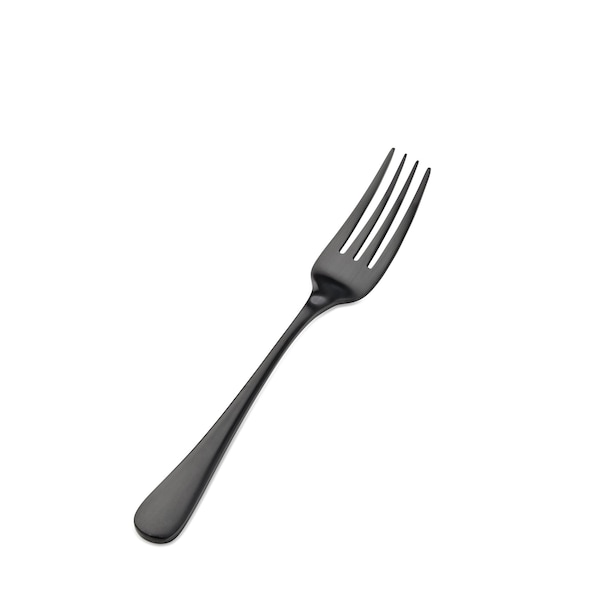 Bon Chef Como, Salad/Dessert Fork, Satin Finish, 18/10, 7" - Black Matte , set of 12 - S4107BM