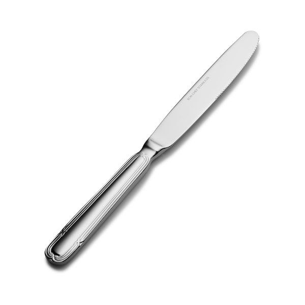 Bon Chef Florence, Dinner Knife, Euro, Solid Handle, Mirror Finish, 13/0, 9.65" , set of 12 - S812