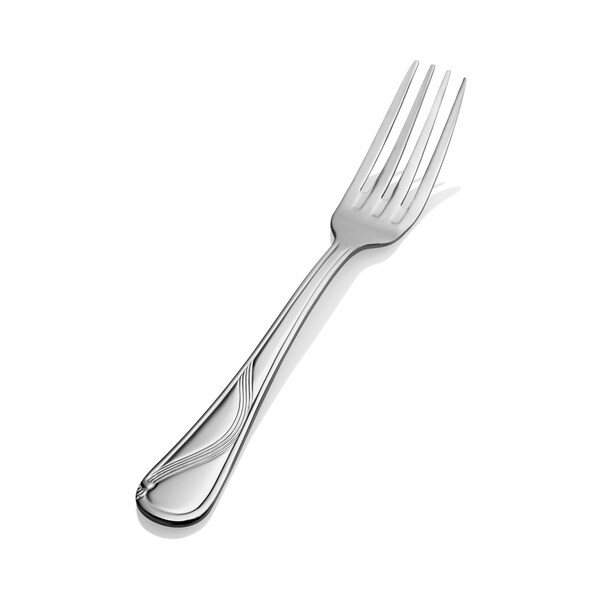 Bon Chef Wave, Dinner Fork, Mirror Finish, 18/10, 7.79" , set of 12 - S2205