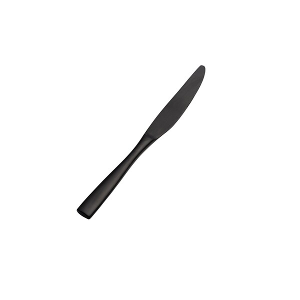 Bon Chef Manhattan, Dinner Knife, Solid Handle, Matte Finish, 13/0, 9" - Black Matte , set of 12 - S3011BM