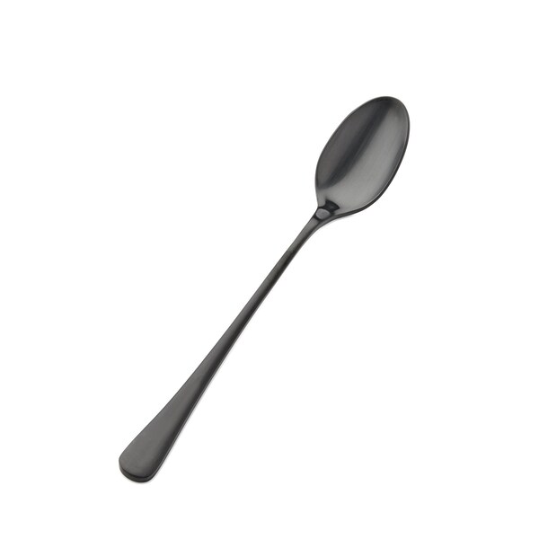 Bon Chef Como, Ice Teaspoon, Satin Finish, 18/10, 7.88" - Black Matte , set of 12 - S4102BM
