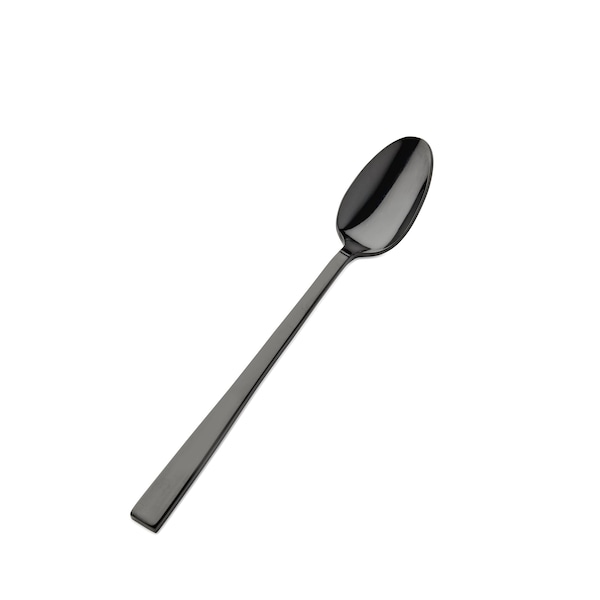 Bon Chef Roman, Ice Teaspoon, Mirror Finish, 18/10, 7.25" - Black , set of 12 - S3702B