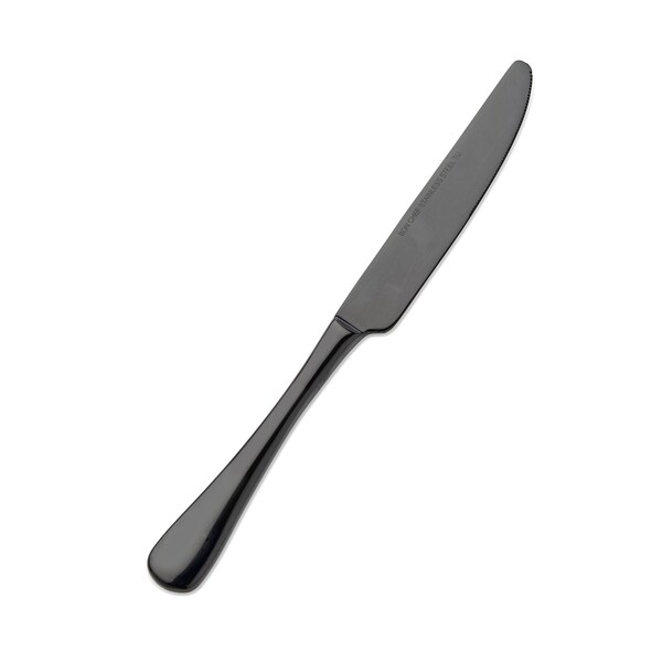 Bon Chef Como, Dinner Knife, Solid Handle, Mirror Finish, 13/0, 9.13" - Black , set of 12 - S4011B