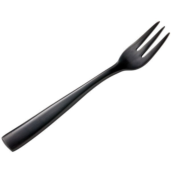 Bon Chef Manhattan, Oyster/Cocktail Fork, Matte Finish, 18/10, 5.38" - Black Matte , set of 12 - S3008BM